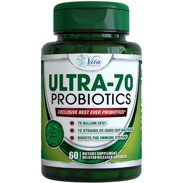 Probiotics 70 Billion CFU - Dr Formulated Probiotics for Men, Women, and Adults Natural Shelf Stable Probiotic Supplement with Prebiotic, Acidophilus Probiotic Organic - 60 Capsules