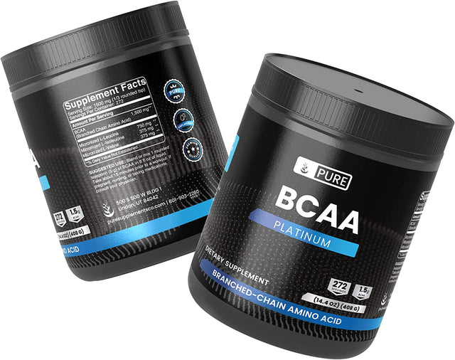 PURE ORIGINAL INGREDIENTS 2:1 BCAA Powder, 14.4 Oz, Unflavored, 272 Servings, Always Pure, No Additives or Fillers