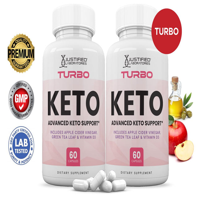 (2 Pack) Turbo Keto ACV Pills 1275Mg Alternative to Gummies Dietary Supplement 120 Capsules