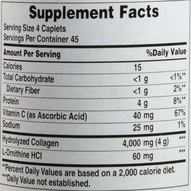 Puritan'S Pride Hydrolyzed Collagen 1000 Mg - 180 Caplets Protein Supplement (3-PACK)