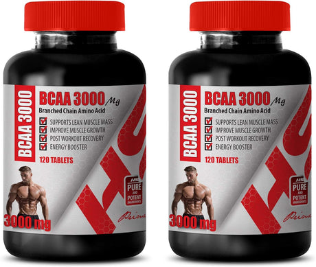 Muscle Builder Pills for Men - BRANCHED Chain Amino Acid - BCAA 3000MG - Bcaa Train and Recover - 2 Bottles 240 Tablets