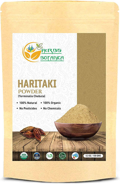 Haritaki Powder Organic Harad Terminalia Chebula Harataki Pure Wellness Naturally Vegan Non GMO 5.3 Oz / 150 GMS