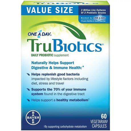 One a Day TRUBIOTICS, Daily Probiotic Supplement for Digestive and Immune Health*, Men and Women, 60-Capsule