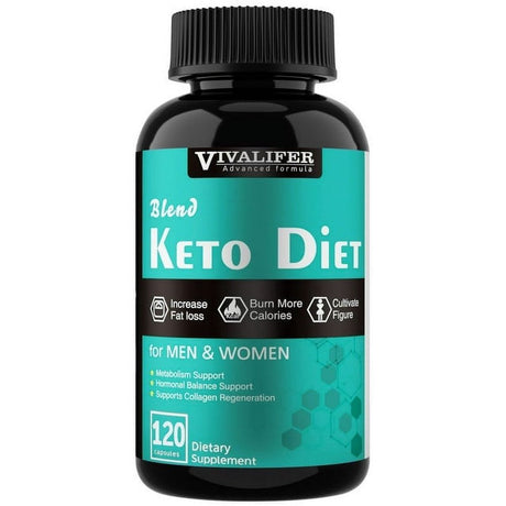 VIVALIFER Keto Pills, 1 Pack Appetite Suppressant for Weight Loss, 120 Pcs