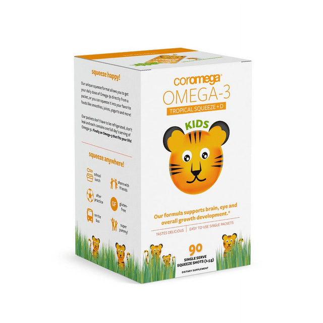 Coromega, Kids Omega-3 + Vitamin D, Tropical 30Ct