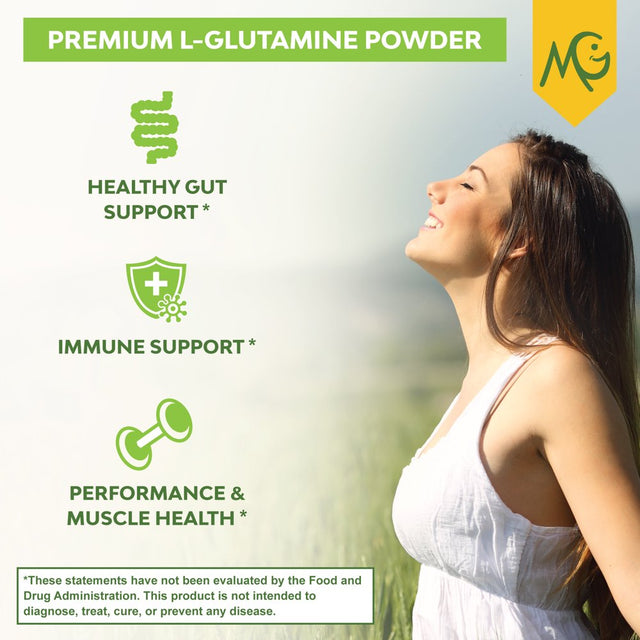 Marigold L-Glutamine Powder Unflavored - Gut, Immune, & Muscle Support, Non-Gmo, Allergen-Free