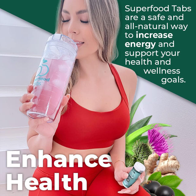 Superfood Tabs Detox Cleanse Drink - Fizzy Nutrition Supplement for Women and Men - Support Healthy Weight - Improve Digestive Health and Bloating Relief - Mixed Berry Flavor [30 Tablets]