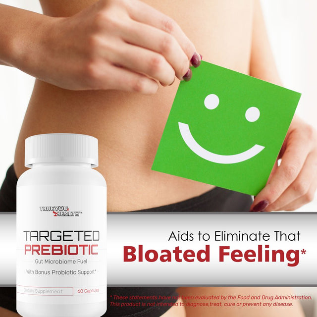 Targeted Prebiotic Gut Microbiome Fuel with Bonus Probiotic Support - Support Gut Health, Immune Balance, & Weight Management - 30 Servings