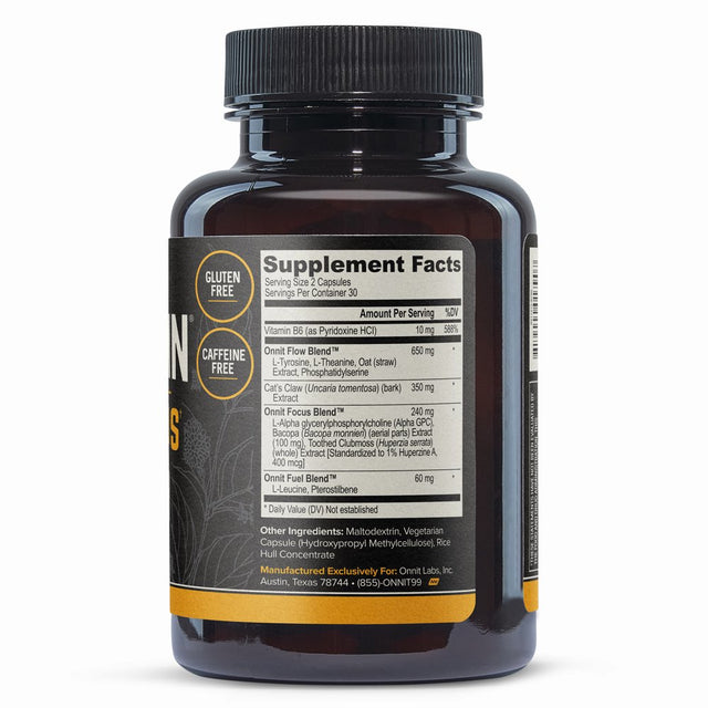 ONNIT Alpha BRAIN Premium Nootropic Brain Health Supplement, Memory and Focus Support, 60 Ct