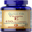 Puritan'S Pride Vitamin E 1000 IU Softgels, 100 Rapid Release Softgels