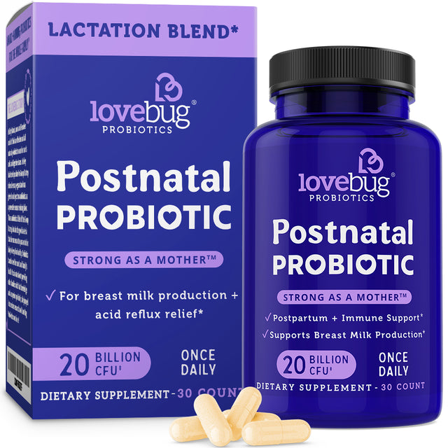 Lovebug Probiotics Labor of Love Postnatal Probiotics, 30 Capsules