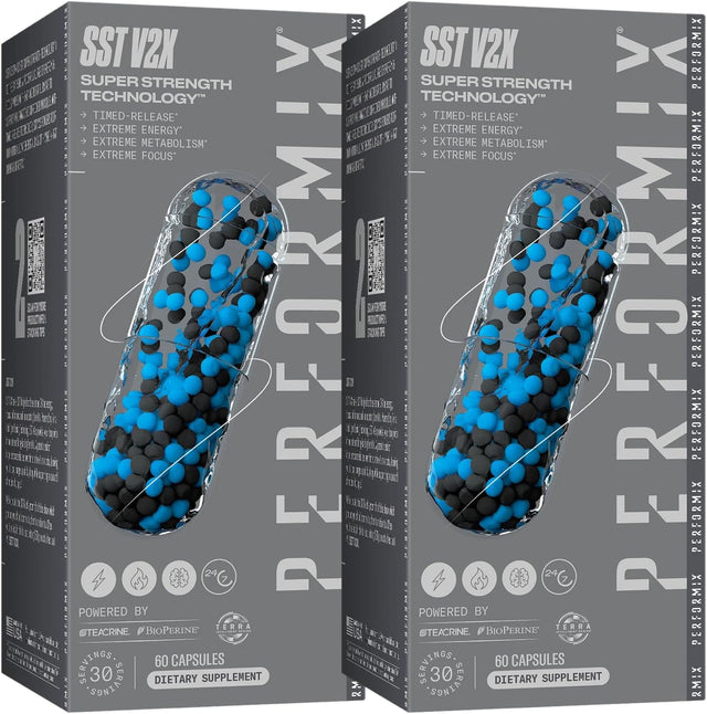 PERFORMIX - SST V2X - Pre Workout - 300 Mg Caffeine - Energy Supplements - No Crash - Thermogenic - Nootropic - Timed-Release for All Day Focus, Mood & Energy Boost - Men & Women - 120 Capsules