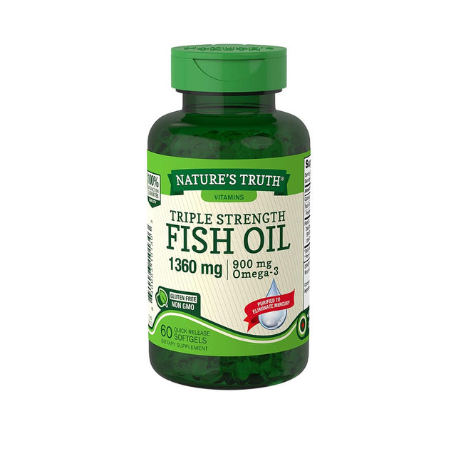 Nature'S Truth Fish Oil 1360 Mg Dietary Supplement - 60 Softgels, Pack of 2