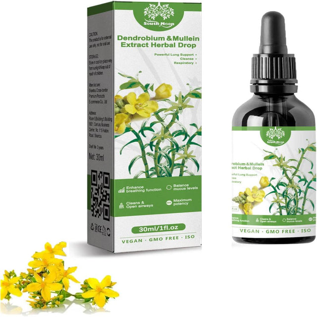 Clearbreath Dendrobium & Mullein Extract - Powerful Lung Support & Cleanse & Respiratory, Herbal Lung Health Essence, Clearbreath Dendrobium & Mullein Extract Herbal Drops