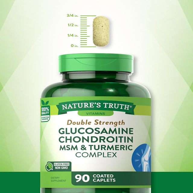 Glucosamine Chondroitin MSM Complex | 90 Caplets | Double Strength Supplement | Non-Gmo, Gluten Free | by Nature'S Truth