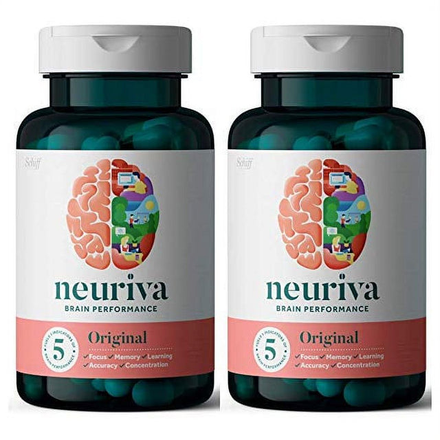 Neuriva Original Brain Health Supplement (30 Count), Brain Support with Clinically Tested Natural Ingredients (Coffee Cherry & Plant Sourced Phosphatidylserine), 2 Pack