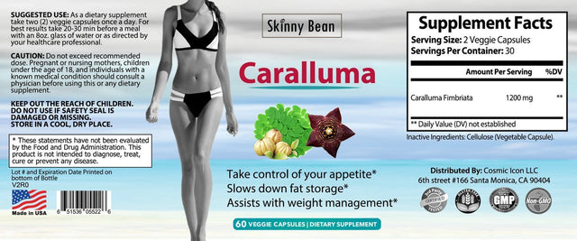 STRONG 1200Mg CARALLUMA FIMBRIATA Extract Best for Weight Loss Vegan Appetite Suppressant Diet Pills