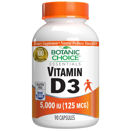 Botanic Choice Vitamin D3 5000 IU Dietary Supplement, 90 Capsules