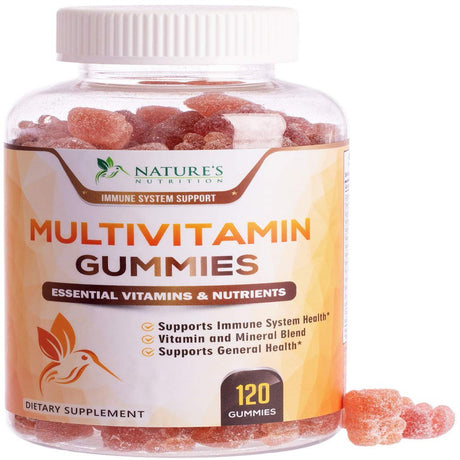 Multivitamin Gummies, Daily Adult Gummy Vitamin for Women & Men, Extra Strength Immune Health Support Supplement with Vitamins A, C, D, E, B-6, B-12, Zinc and More - Non-Gmo, Berry - 120 Gummies