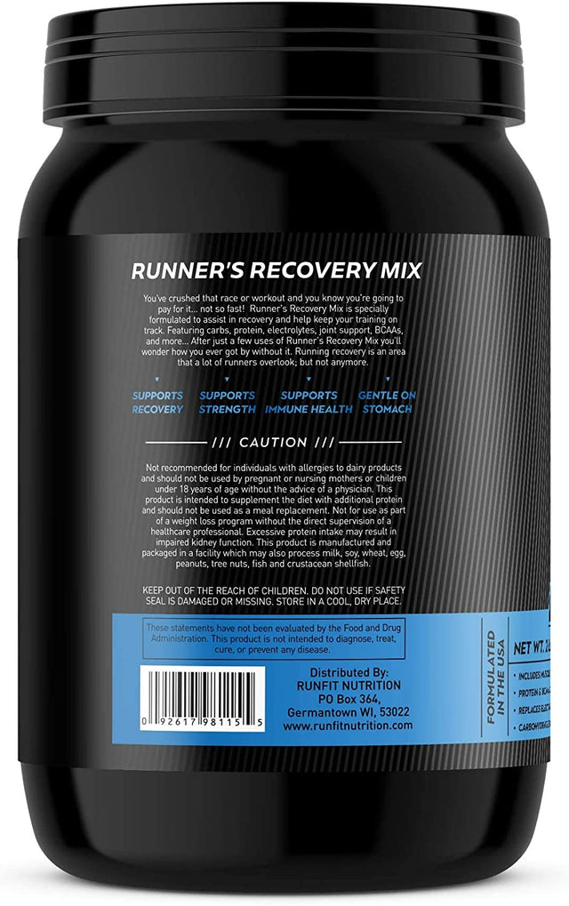 Runner'S Recovery Mix - Complete Recovery for Runners with Protein, Carbs, Electrolytes, Bcaas & More - Faster Recovery for Muscle, Bones & Joints - Cinnamon Vanilla Flavor - 2 Lbs