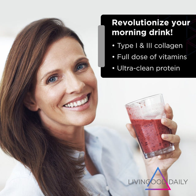 Livingood Daily Collagen + Multi - Hydrolyzed Collagen Peptides Powder W/ Multivitamin, 30 Servings