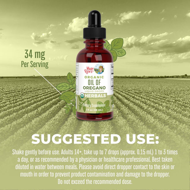 Maryruth'S | USDA Organic Oil of Oregano Liquid Drops | Herbal Blend for Digestive Health & Immune Support | Vegan, Non-Gmo | 1 Fl Oz / 30Ml