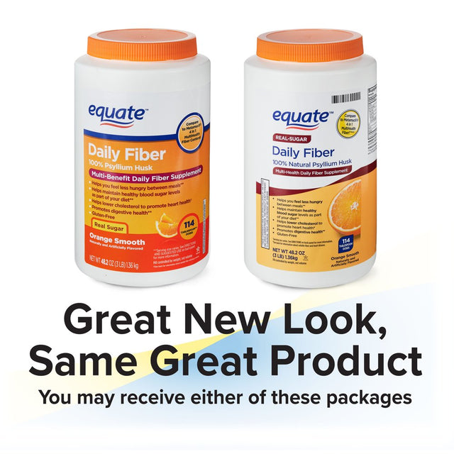 Equate Multi-Health Daily Fiber Supplement, Orange Flavored Powder, Value Size (48.2 Oz)