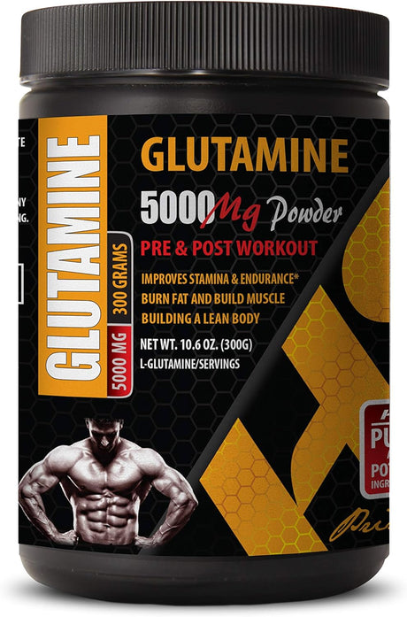 Muscle Mass Powder - GLUTAMINE Powder 5000MG - PRE and Post Workout - L-Glutamine 5000Mg Powder - 1 Can 300 Grams