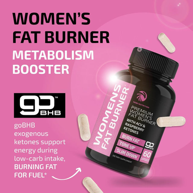 Nobi Nutrition Premium Fat Burner for Women - Thermogenic Supplement, Carbohydrate Blocker, Metabolism Booster an Appetite Suppressant - Healthier Weight Loss - Energy Pills - 60 Ct