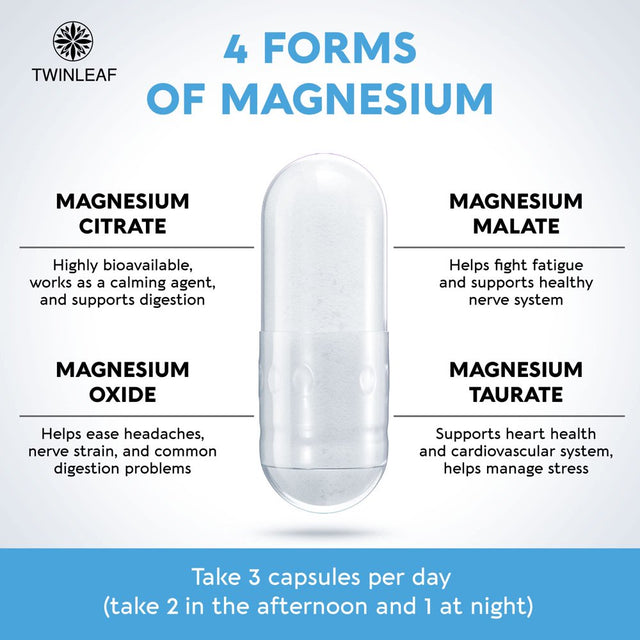 Magnesium Brain Booster Made in USA - Supports Brain Health & Function as Natural Calm, Relax & anti Stress Aid - Nootropic Magnesium Memory, Concentration & Focus Pills That Promote Better Sleep