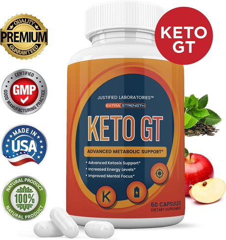 (3 Pack) Keto GT Advanced Includes Apple Cider Vinegar Gobhb Exogenous Ketones Keto Pills Supplement Premium Ketosis Support for Men Women 180 Capsules