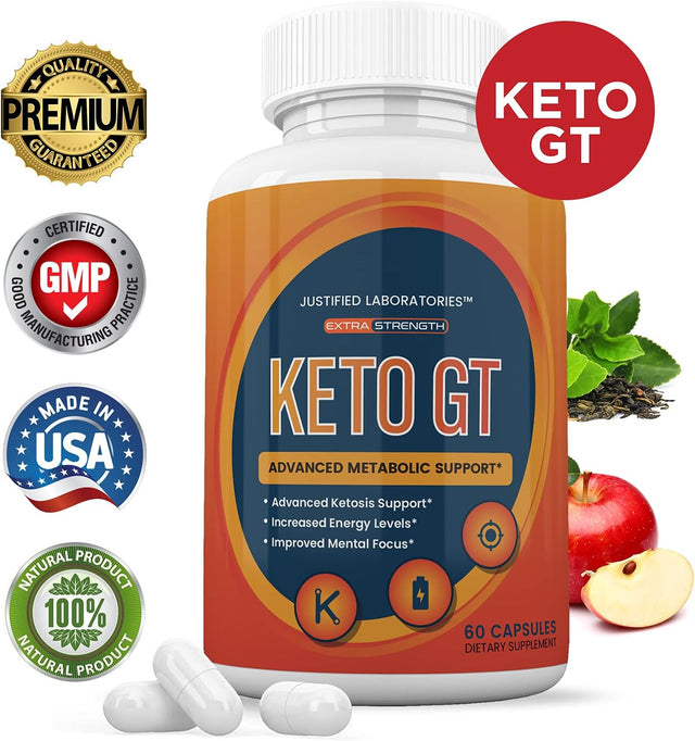 (3 Pack) Keto GT Advanced Includes Apple Cider Vinegar Gobhb Exogenous Ketones Keto Pills Supplement Premium Ketosis Support for Men Women 180 Capsules