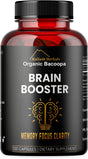 Bacopa, Kailash Herbals Organic Brain Booster, Nootropic Brain Supplement, Bacopa Monnieri/Brahmi, for Mental Sharpness, Focus, Memory, and Cognitive Wellness, 120 Capsules 500Mg, 2 Month Supply