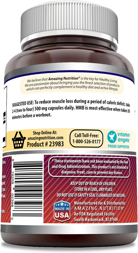 Amazing Formulas HMB 1000Mg 120 Capsules Supplement | Non-Gmo | Gluten Free | Made in USA