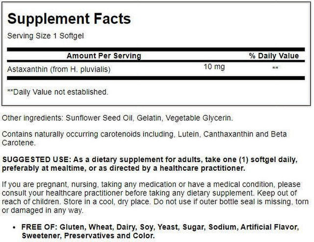 Solgar Astaxanthin 10 Mg 30 Sgels