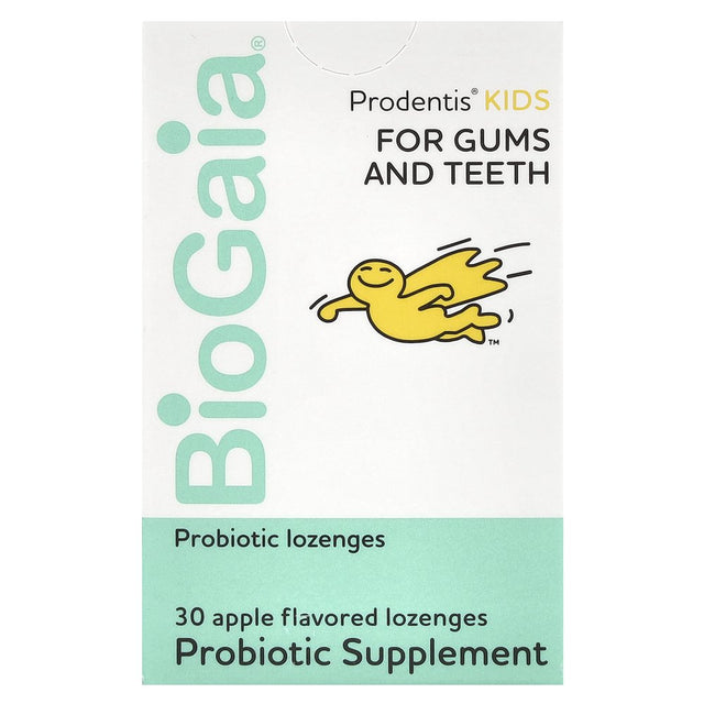 Biogaia Prodentis KIDS Probiotic for Oral Health I Apple-Flavored I Healthy Teeth & Gums I plus Fresh Breath I Defend against Dental Problems | Oral Care for Kids | Dental Probiotic I 30 Lozenges