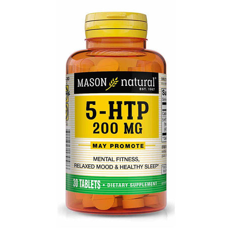 Mason Natural 5-HTP 200 Mg with Calcium - Healthy Mood and Sleep, Supports Mental Health and Fitness, 30 Tablets