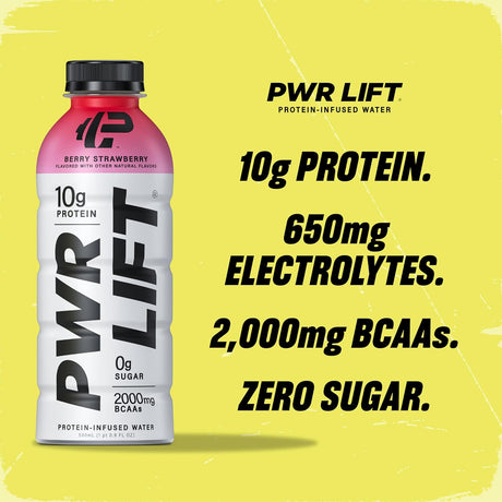 Whey Protein Water Sports Drink by PWR LIFT | Variety Pack | Keto, Vitamin B, Electrolytes, Zero Sugar, 10G of Protein | Post-Workout Energy Beverage | 16.9Oz (Pack of 12)