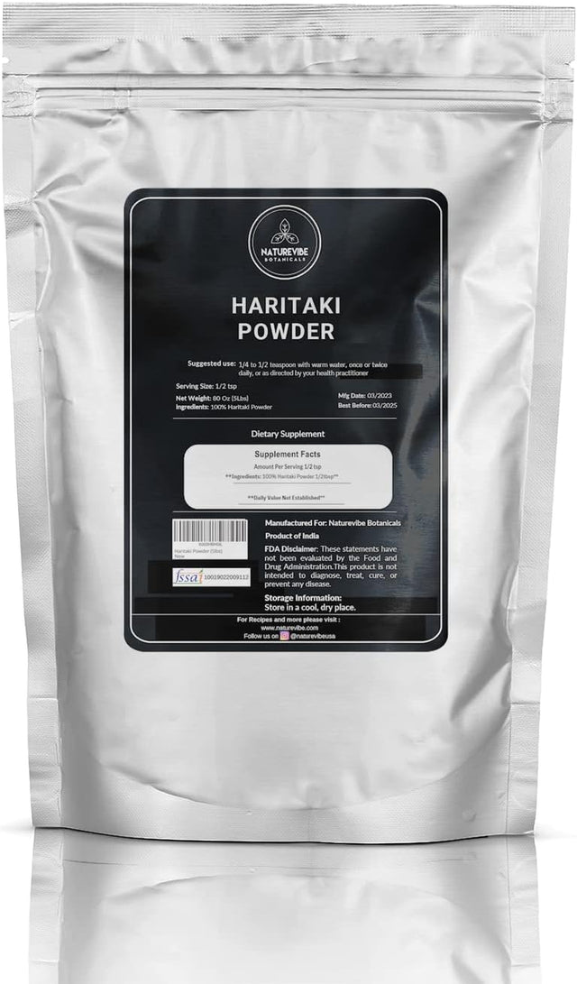 Naturevibe Botanicals Haritaki Powder, 5Lbs | Terminalia Chebula | Ayurvedic Herbal Powder (80 Ounces)