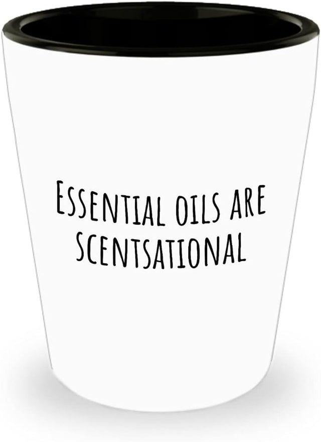 Essential Oils Ceramic Shot Glass - Herbalist Gift - Essential Oils Are Scentsational - Herbalism Present