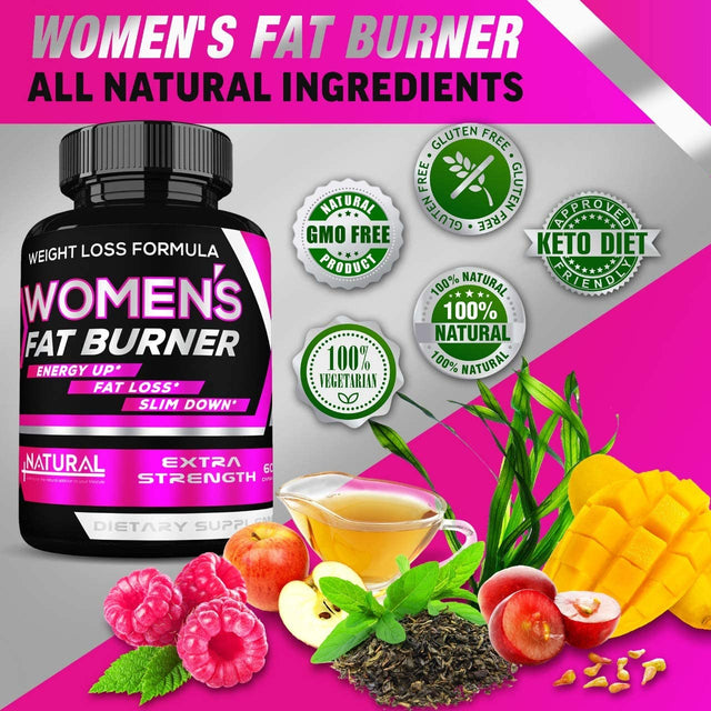 Fat Burner Thermogenic Weight Loss Diet Pills That Work Fast for Women 60 Count - Weight Loss Supplements - Keto - Carb Blocker Appetite Suppressant