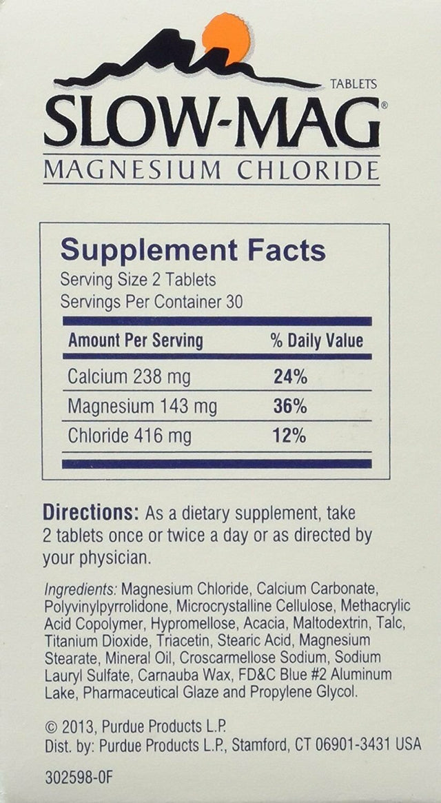 Slow Mag Magnesium Chloride Supports Muscle & Heart Function, 60Ct, 5-Pack