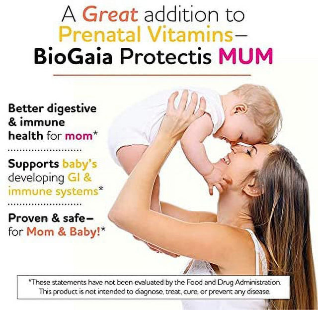 Biogaia Protectis MUM | a Prenatal Probiotic | Helpful for Mom & Baby | Support Baby'S Developing Digestive & Immune Systems | Boosts Mom'S Immune Defenses & Promotes Good Digestive Health | 30 Count