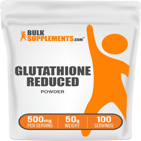 Bulksupplements.Com Glutathione Reduced Powder, 500Mg - Antioxidant Supplement (50G - 100 Servings)