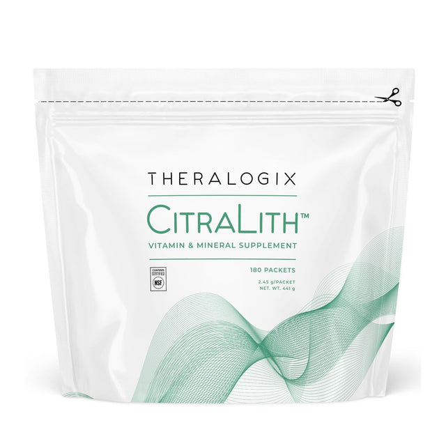 Theralogix Citralith Vitamin & Mineral Supplement for Kidney & Urine Chemistry Health, 90 Day Supply (180 Packets)