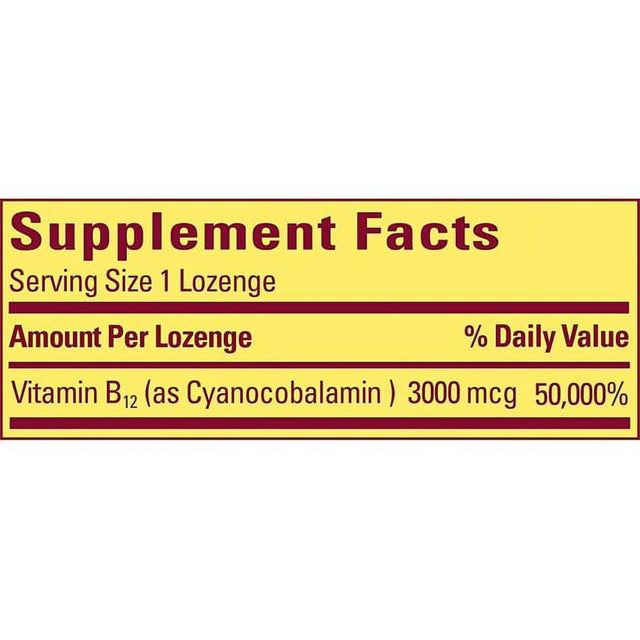 Nature Made Vitamin B-12 3000Mcg, Sublingual Lozenges, Cherry 40 Ea (Pack of 3)