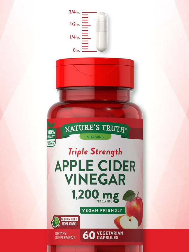 Nature'S Truth Apple Cider Vinegar Capsules | 1200Mg | 60 Veggie Pills | Extra Strength | Vegan, Non-Gmo and Gluten Free Supplement