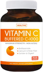 Healths Harmony Buffered Vitamin C 1000Mg Immune Support Supplement (Non-Gmo) - Immune Booster for Adults with Vitamin C, Calcium, Rose Hips and Citrus Bioflavonoids - 100 Tablets