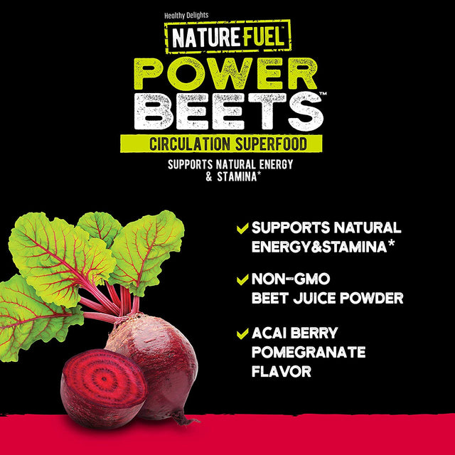 Healthy Delights Nature Fuel Power Beets - Super Concentrated Non-Gmo Beet Juice Powder for Boost Energy - Delicious Acai Berry Pomegranate Flavor - 30 Servings - Pantry Friendly