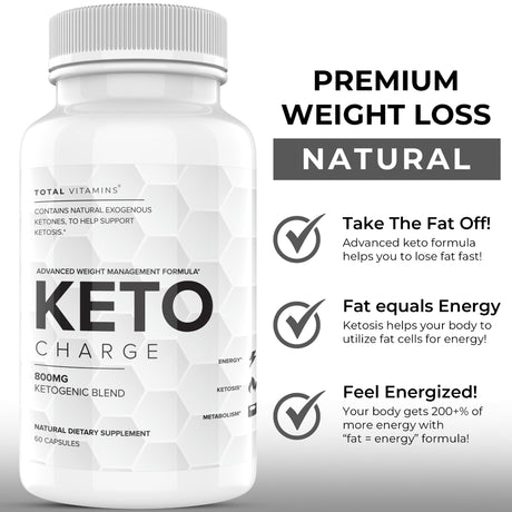 Keto Charge Keto Diet Pills BHB Advanced Weight Loss Ultra Boost Keto Fat Burner 60 Capsules